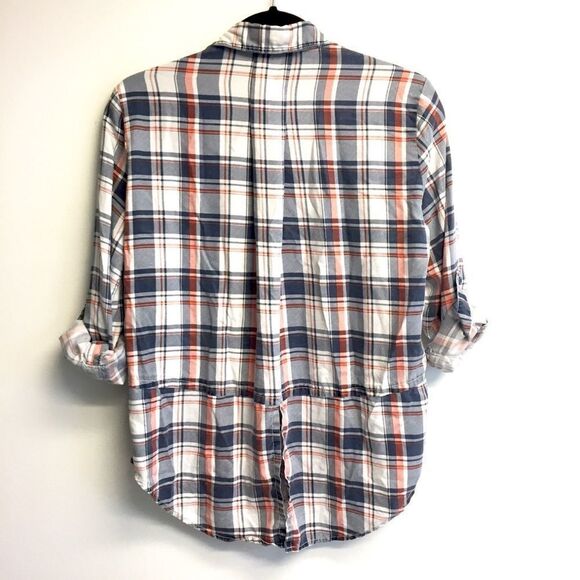 VELVET HEART Plaid Button Front Blouse White S - Picture 3 of 7